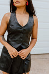 "Obsessed" Black Leather Biker Vest