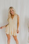 "Business Babe" Layered Skirt Romper - Lt. Yellow