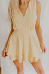 "Business Babe" Layered Skirt Romper - Lt. Yellow