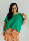 "Covering The Earth" Green V-Neck Top - XL+