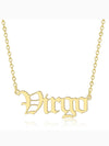 Zodiac "Old English" Plated Necklace